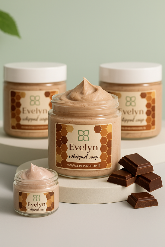صابون خامهای ارگانیک شکلاتی Evelyn – Organic Cream Soap مرطوبکننده و نرمکننده پوست بدون خشکی