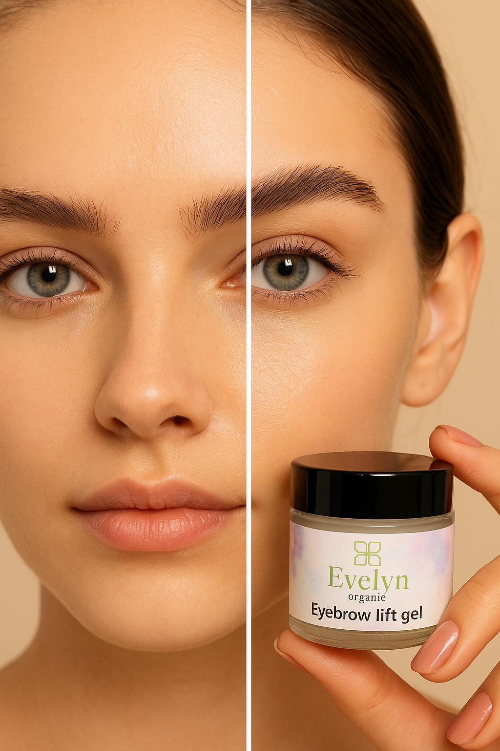 ژل لیفت ابرو ارگانیک Evelyn –organic Eyebrow Lifting Gel شفاف و بدون سفیدک برای حالت‌دهی طبیعی ابرو